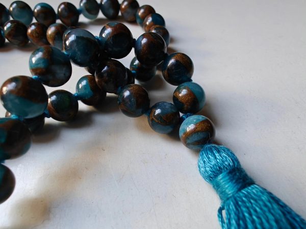 108 bead 8mm Aqua Blue Mosaic Chalcedony Quartz - Image 9