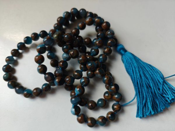 108 bead 8mm Aqua Blue Mosaic Chalcedony Quartz - Image 11