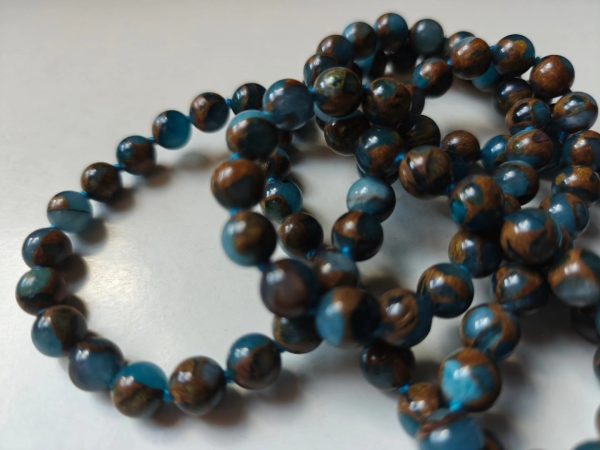 108 bead 8mm Aqua Blue Mosaic Chalcedony Quartz - Image 12