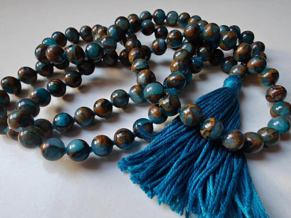 108 bead 8mm Aqua Blue Mosaic Chalcedony Quartz - Image 6