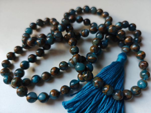108 bead 8mm Aqua Blue Mosaic Chalcedony Quartz - Image 15