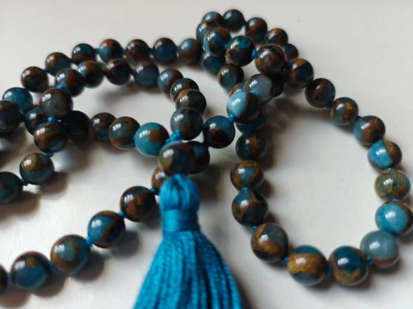 108 bead 8mm Aqua Blue Mosaic Chalcedony Quartz - Image 13