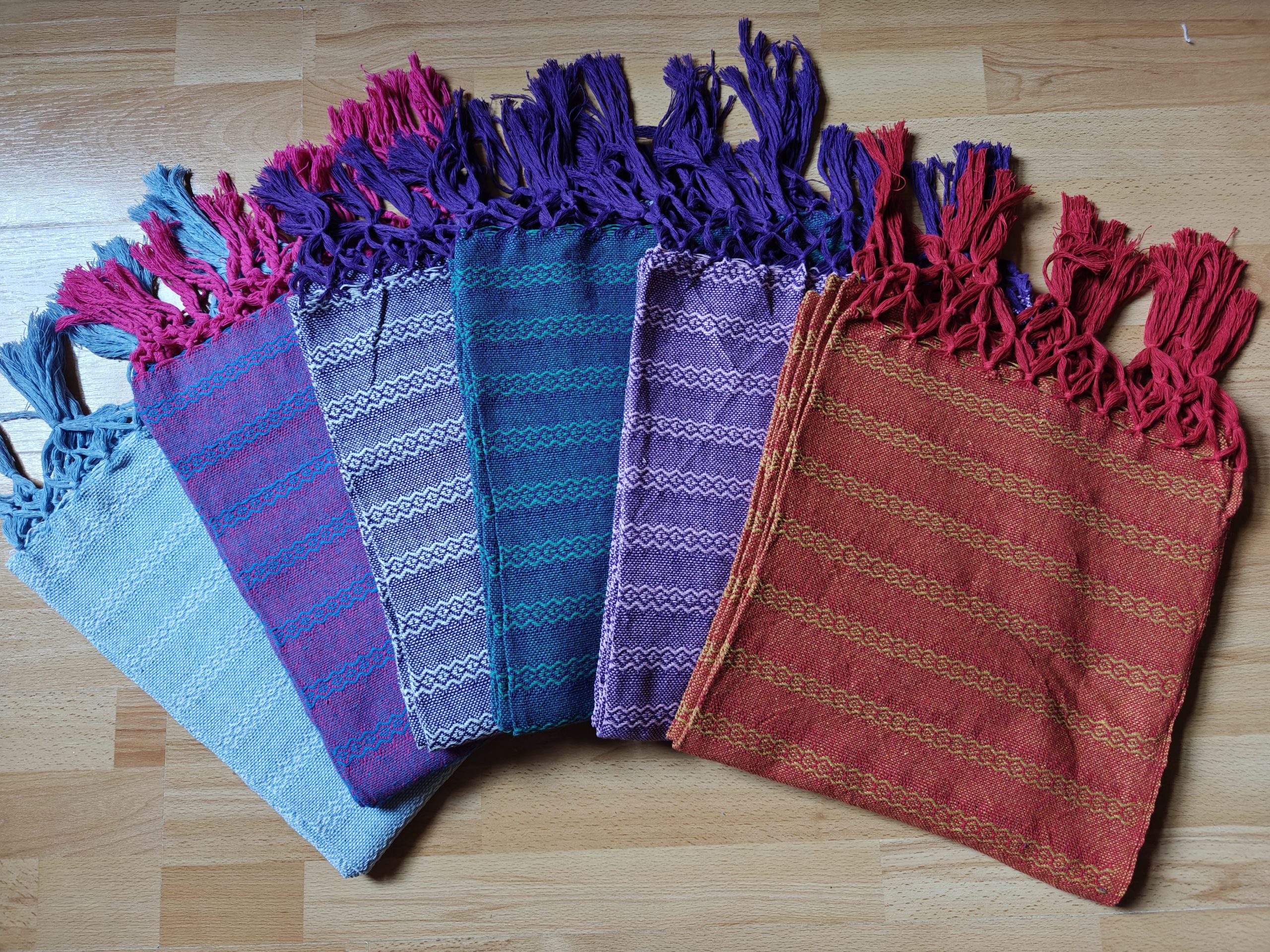 Close Weave Rebozos 3 meter Rhomboid pattern w/ simpler tassels