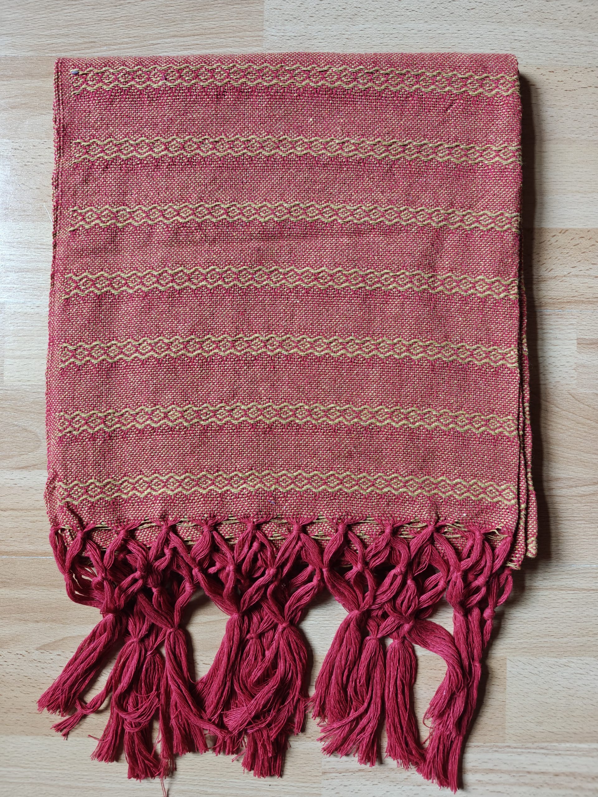 Close Weave Rebozos 3 meter Rhomboid pattern w/ simpler tassels - Image 9
