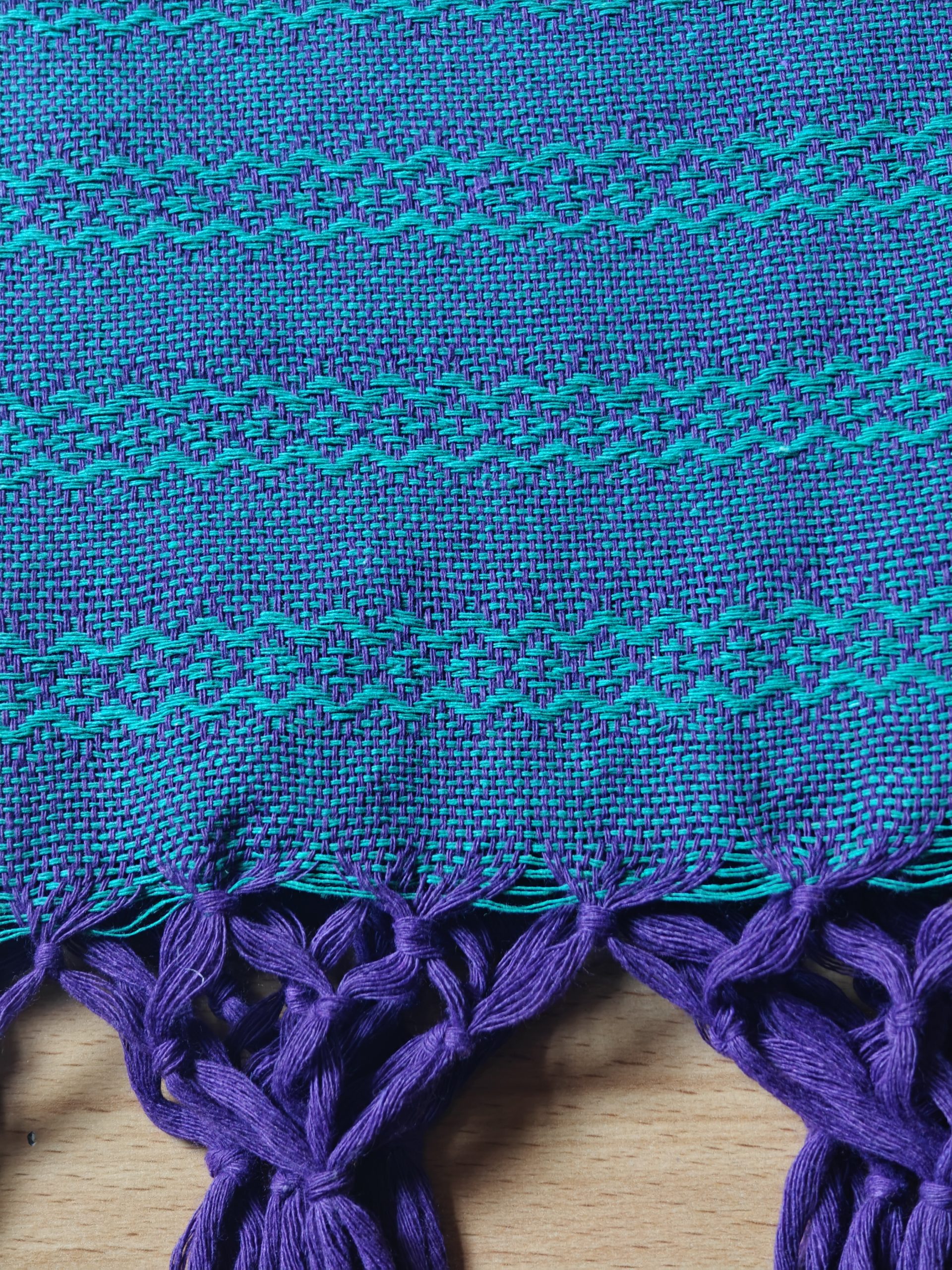 Close Weave Rebozos 3 meter Rhomboid pattern w/ simpler tassels - Image 6
