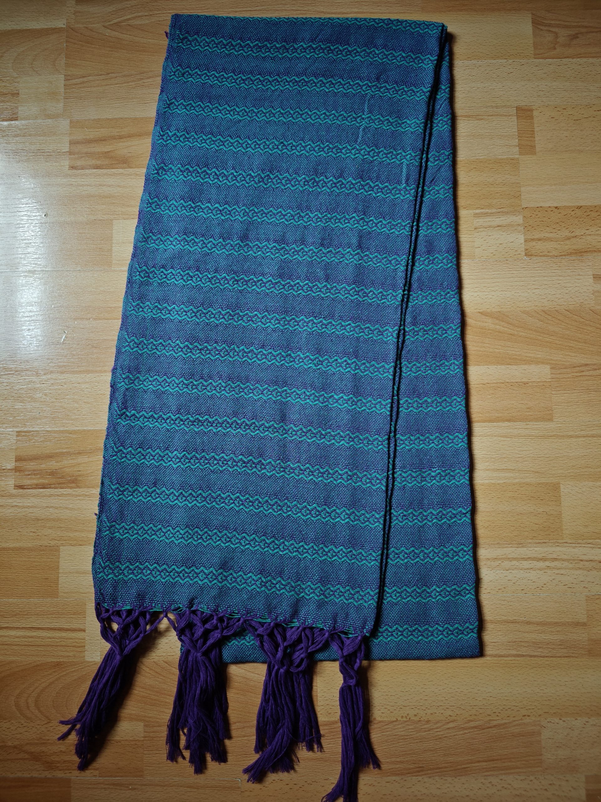 Close Weave Rebozos 3 meter Rhomboid pattern w/ simpler tassels - Image 7