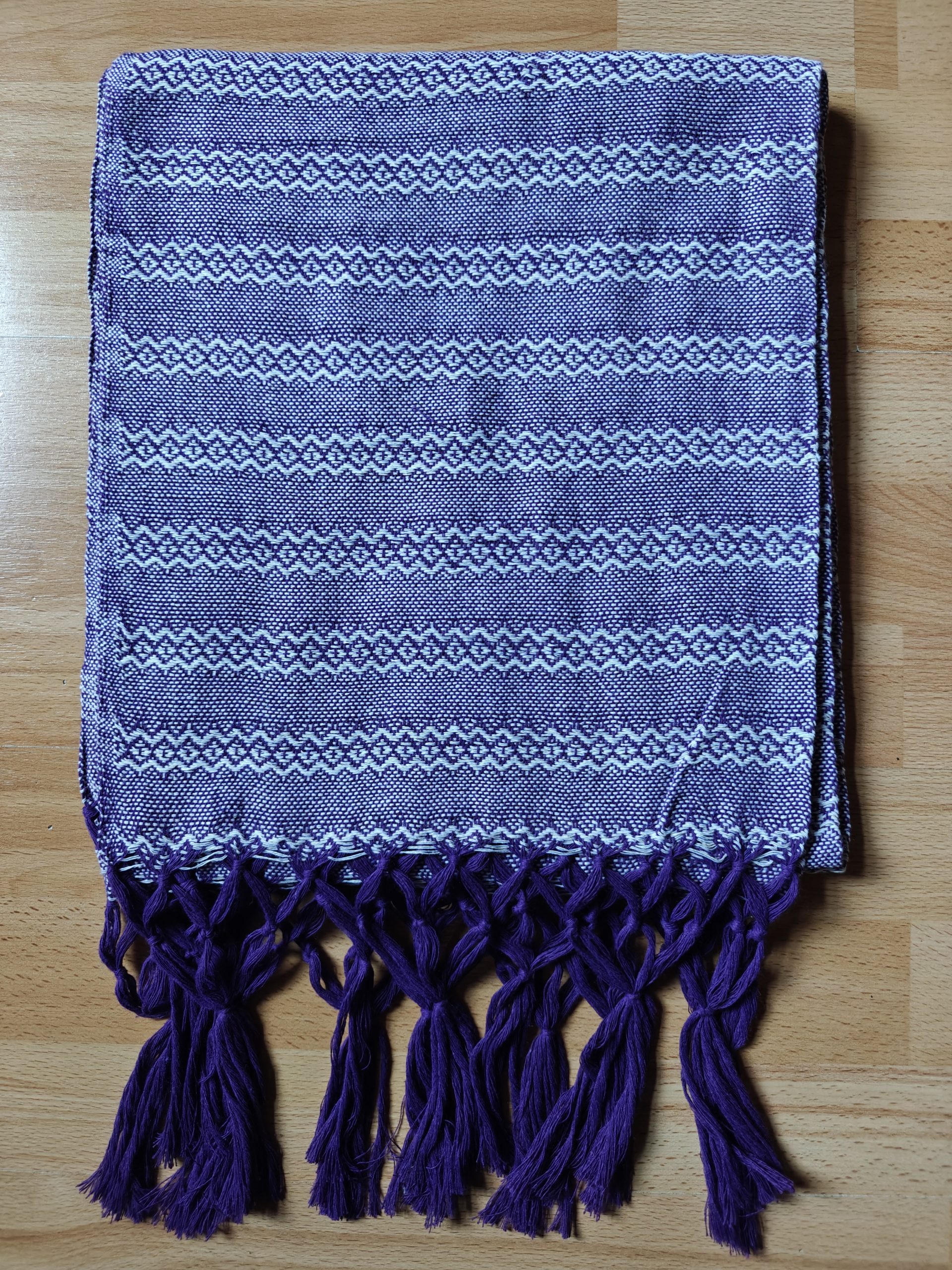 Close Weave Rebozos 3 meter Rhomboid pattern w/ simpler tassels - Image 13