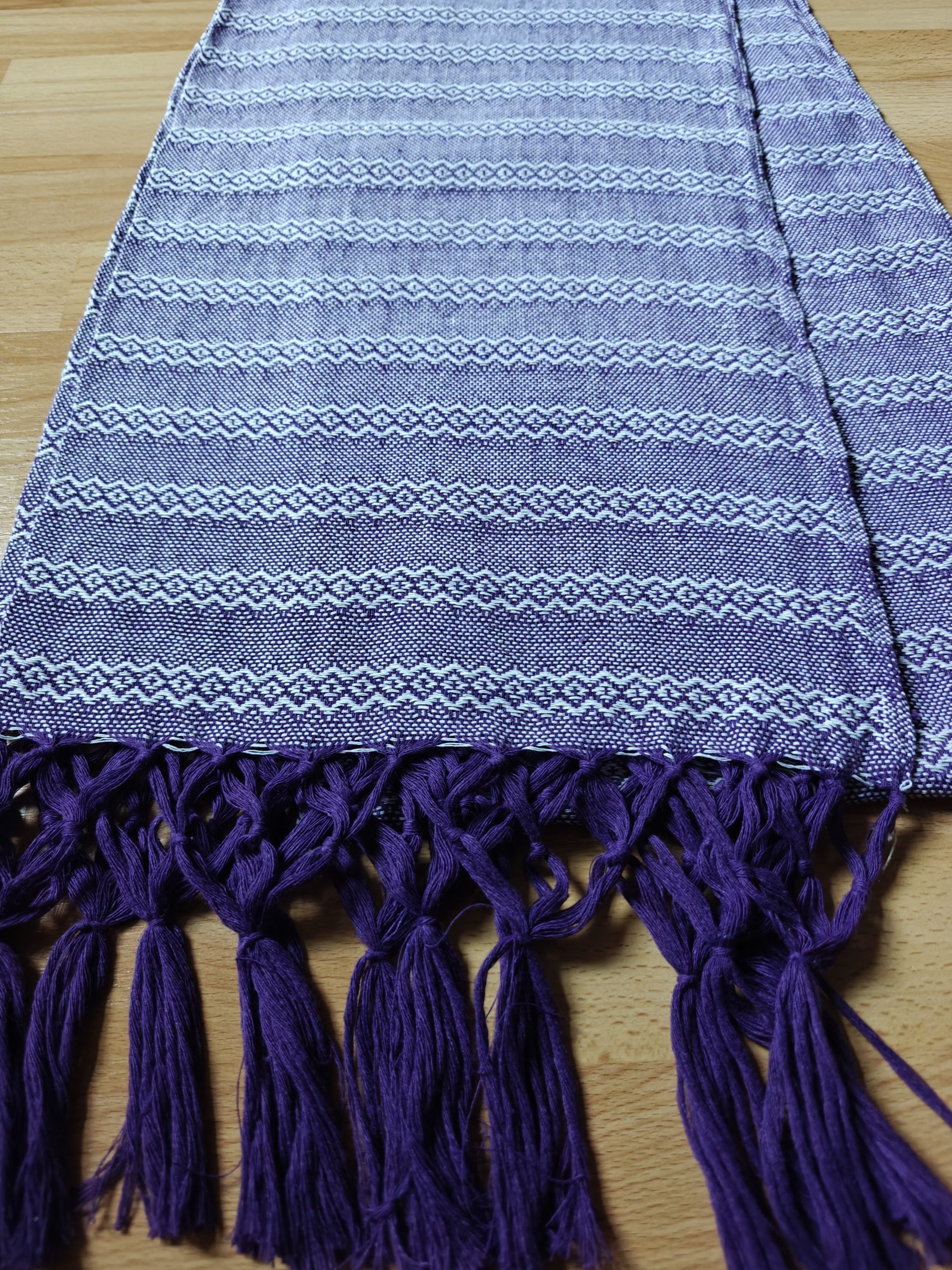 Close Weave Rebozos 3 meter Rhomboid pattern w/ simpler tassels - Image 15