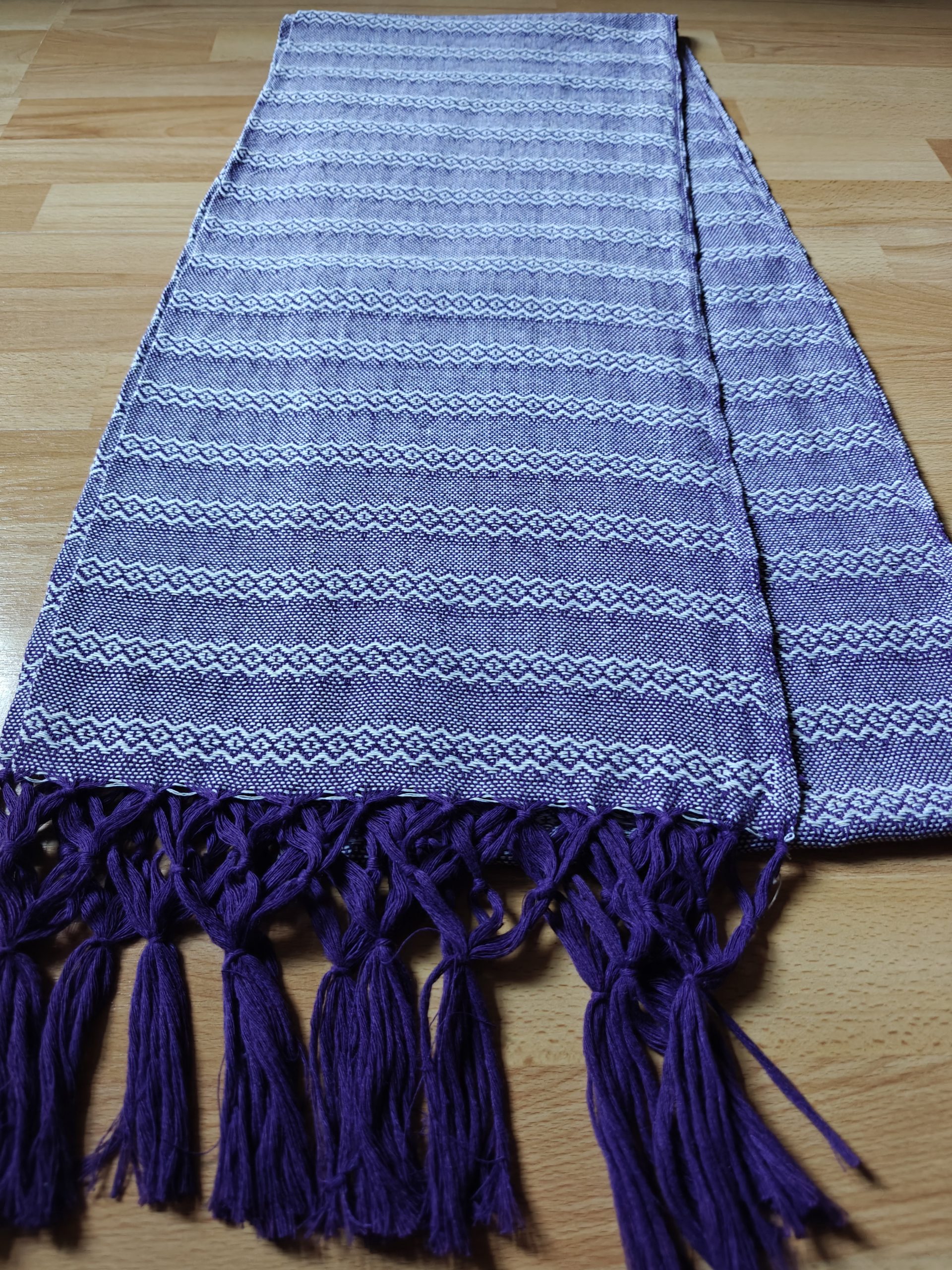 Close Weave Rebozos 3 meter Rhomboid pattern w/ simpler tassels - Image 14