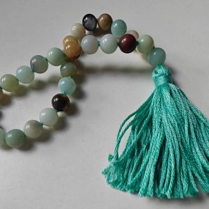 27 bead 8mm Amazonite Mala on Sea-Green Thread