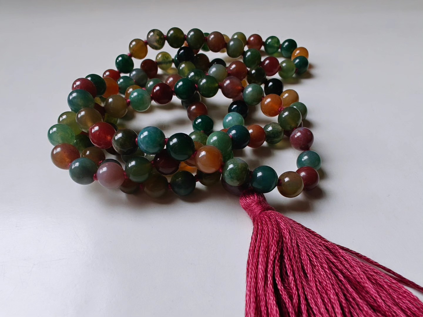 108 bead 8mm Indian Agate Mala - Image 6