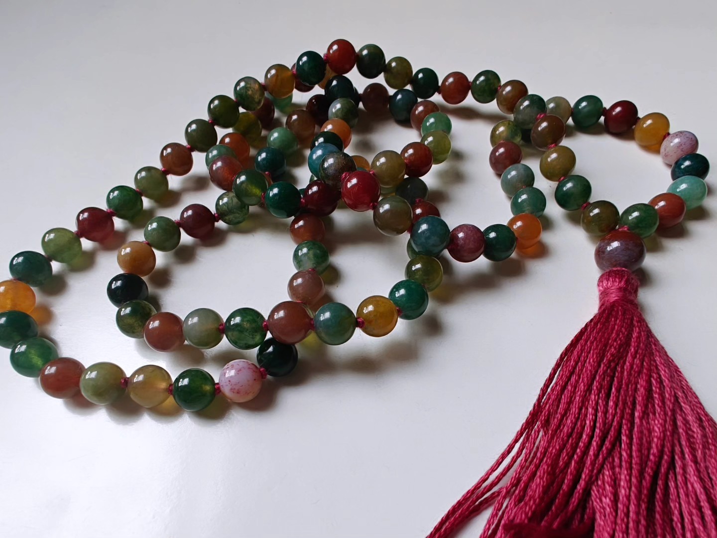 108 bead 8mm Indian Agate Mala - Image 5