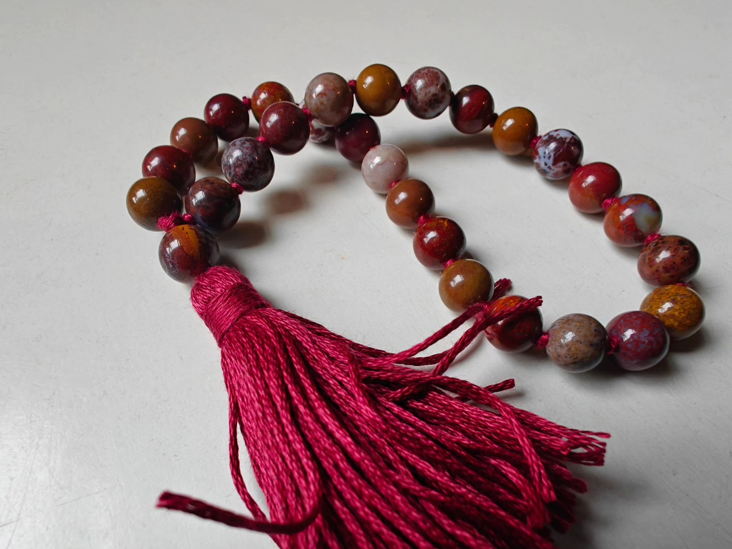27 bead 8mm Zhanguo (Warring States) Red Agate Mala - Image 6