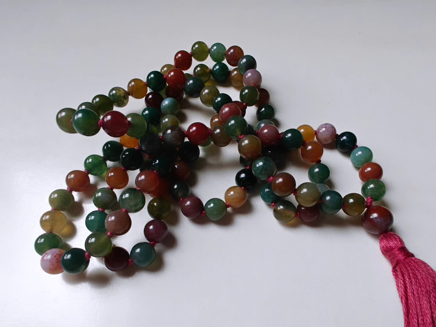 108 bead 8mm Indian Agate Mala - Image 10