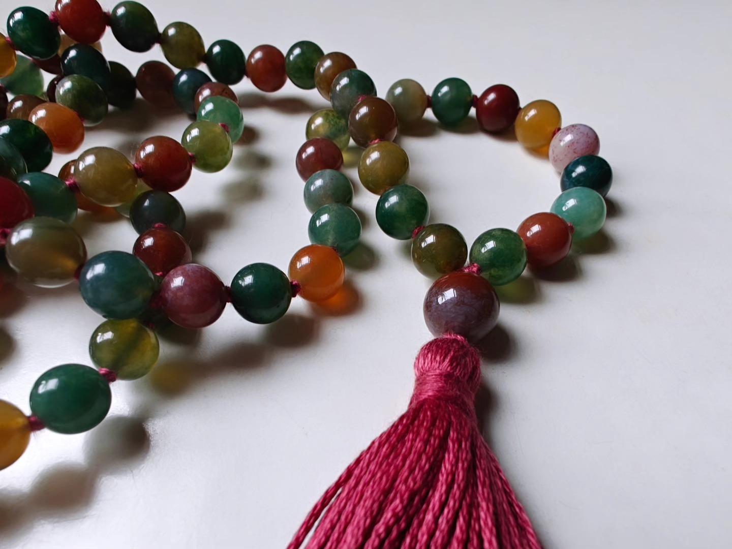108 bead 8mm Indian Agate Mala - Image 3