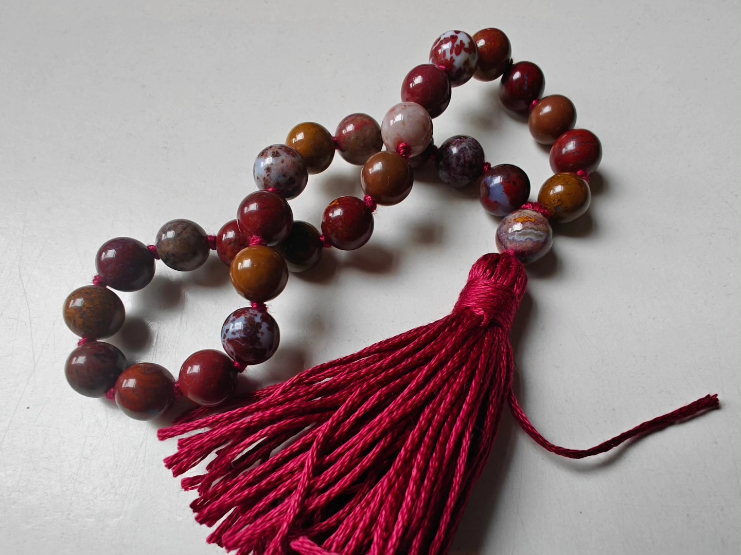 27 bead 8mm Zhanguo (Warring States) Red Agate Mala - Image 3