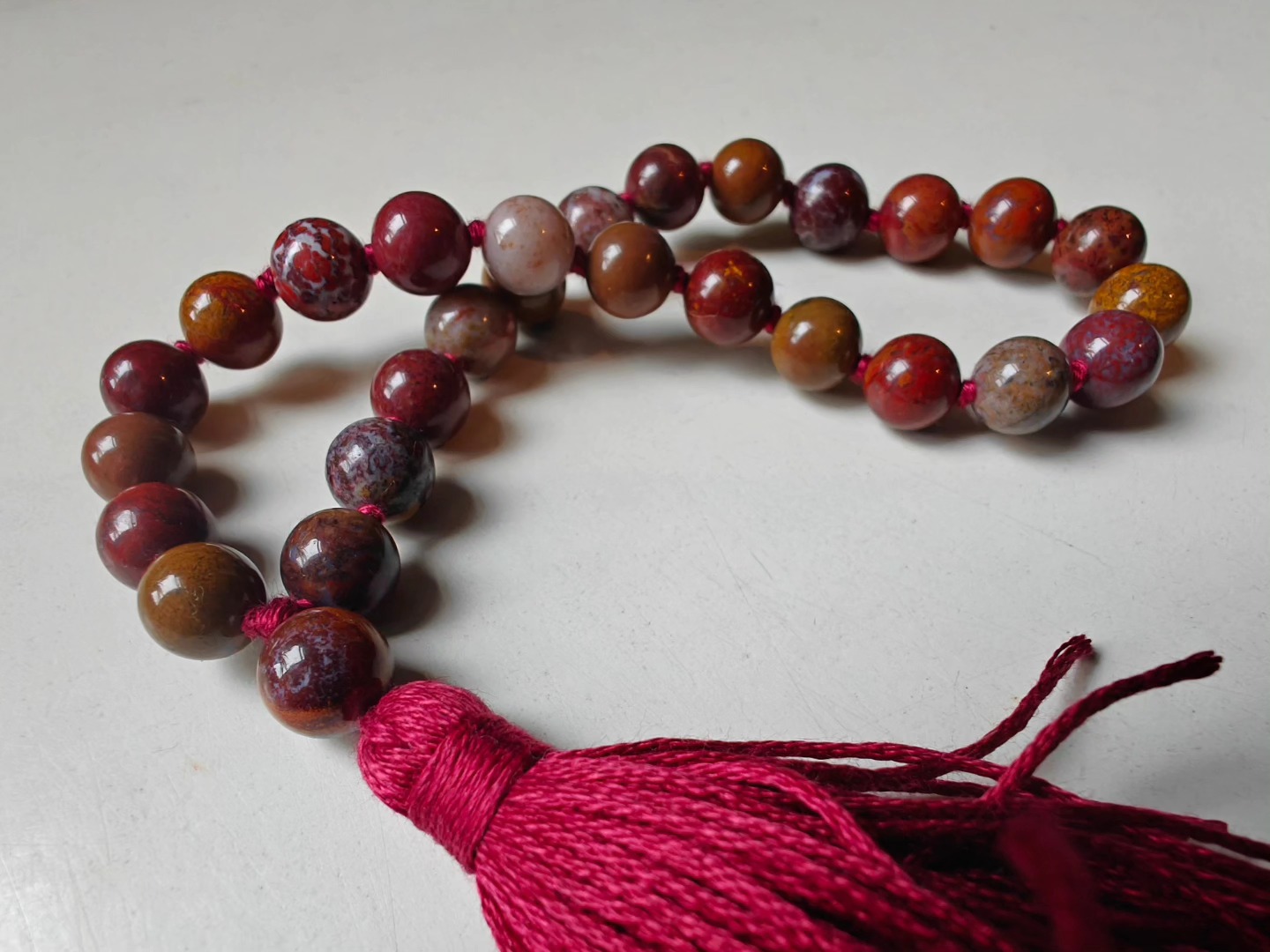 27 bead 8mm Zhanguo (Warring States) Red Agate Mala - Image 4