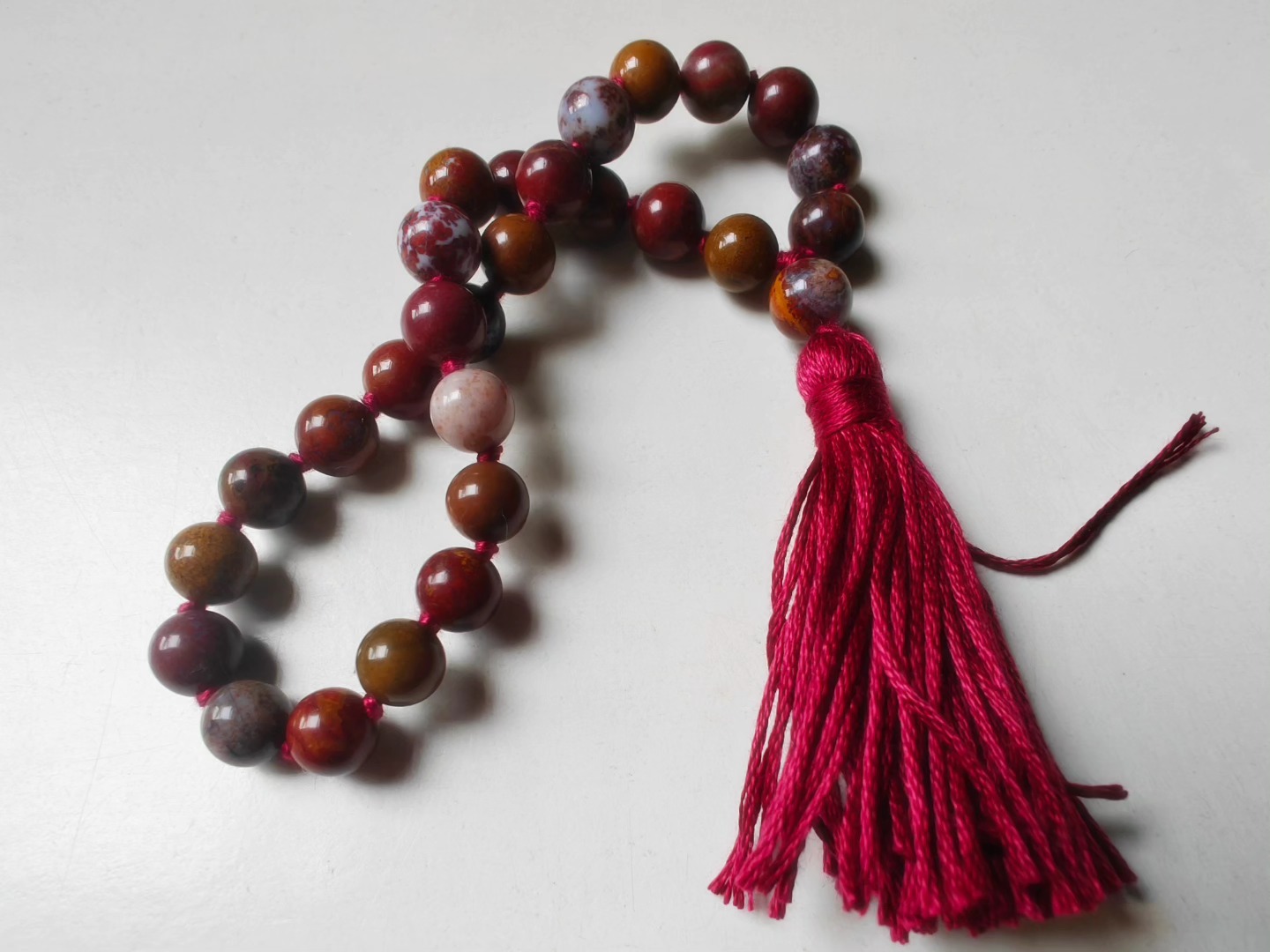 27 bead 8mm Zhanguo (Warring States) Red Agate Mala - Image 7