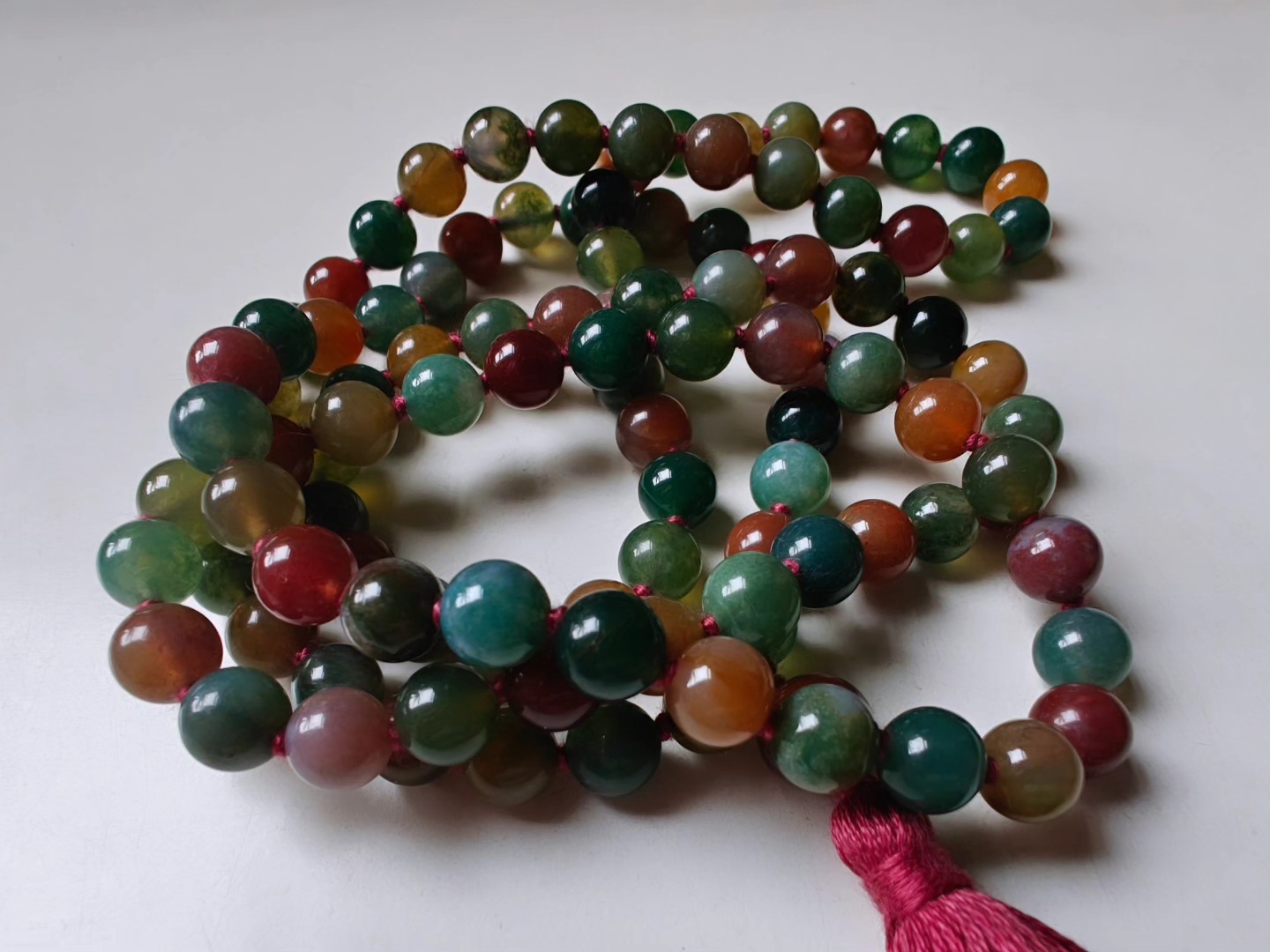 108 bead 8mm Indian Agate Mala - Image 7