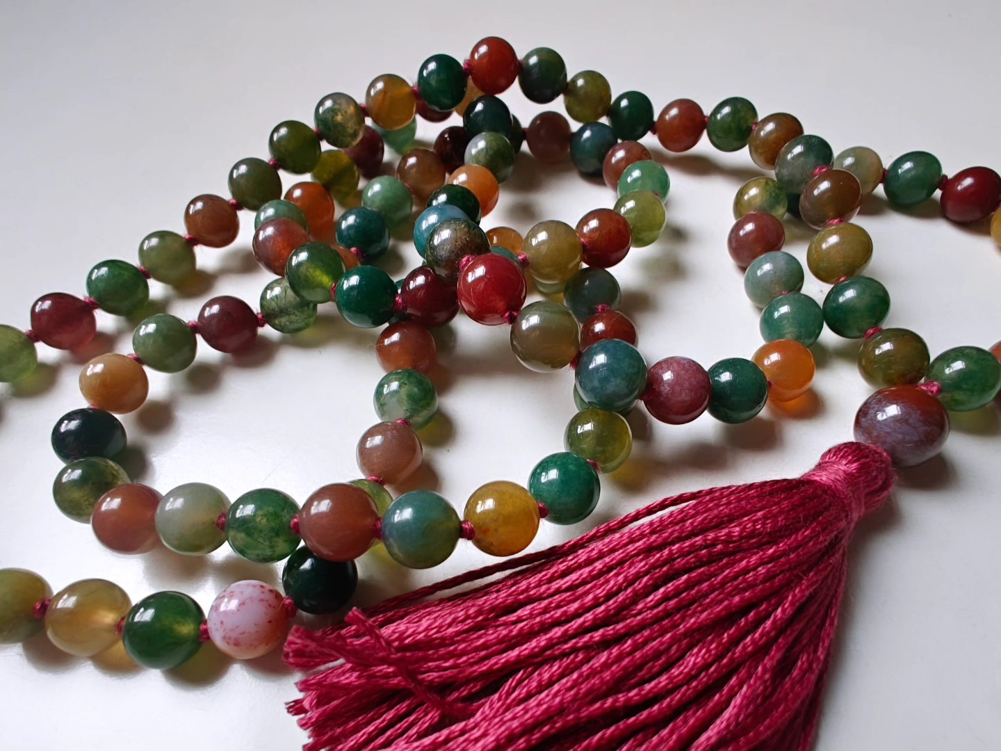108 bead 8mm Indian Agate Mala