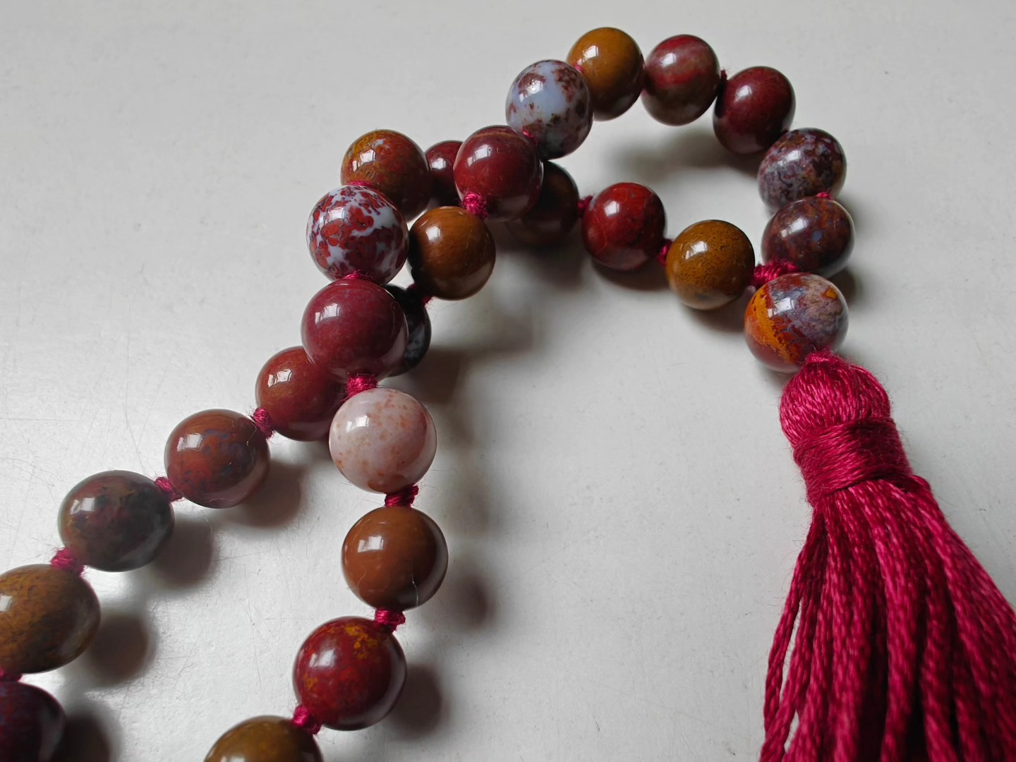 27 bead 8mm Zhanguo (Warring States) Red Agate Mala - Image 2
