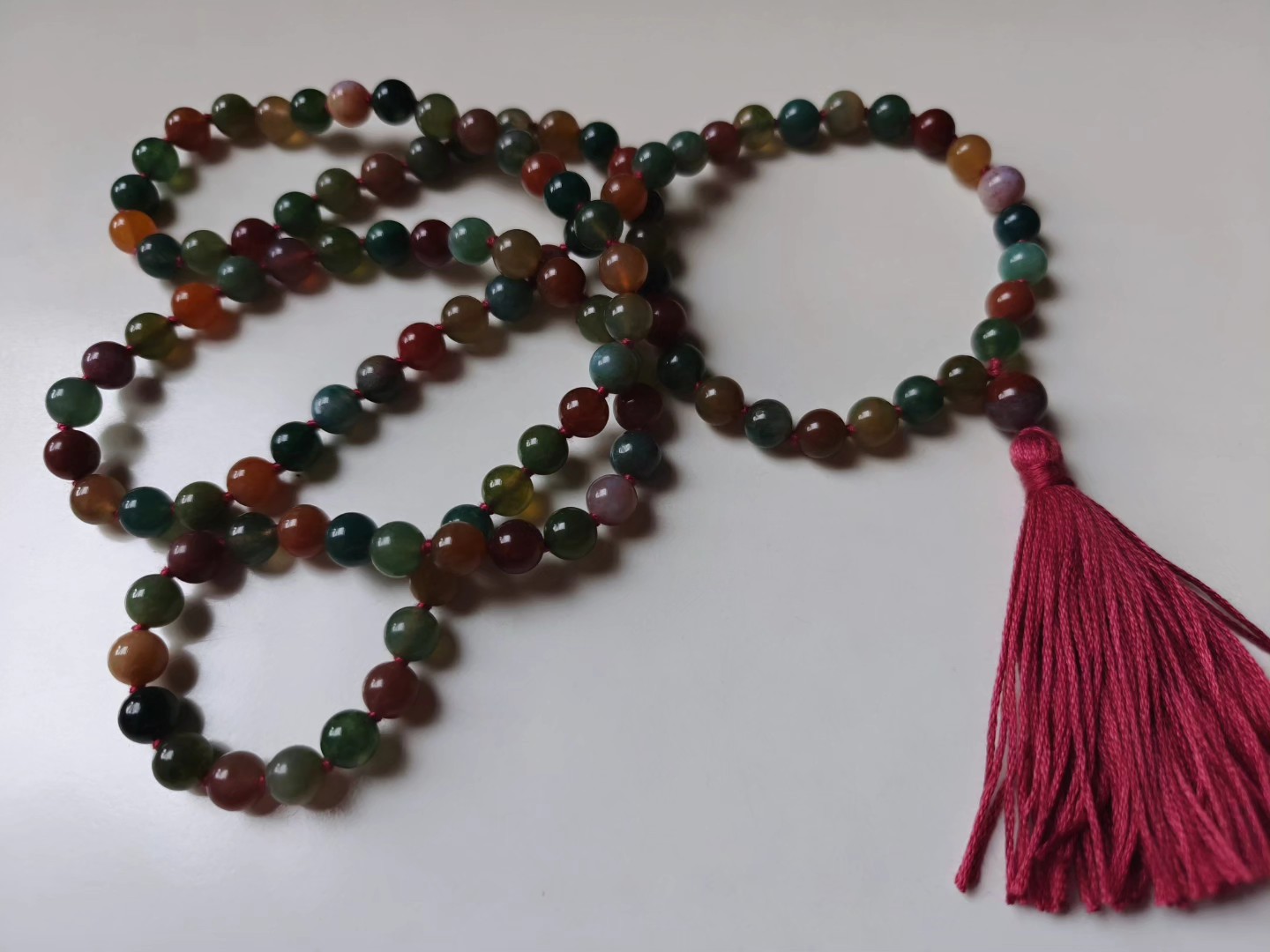 108 bead 8mm Indian Agate Mala - Image 11