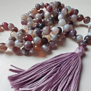 108 bead 8mm Botswana Agate Mala
