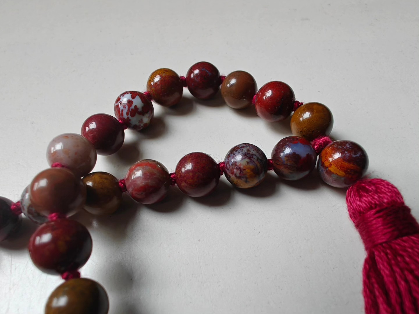 27 bead 8mm Zhanguo (Warring States) Red Agate Mala - Image 12