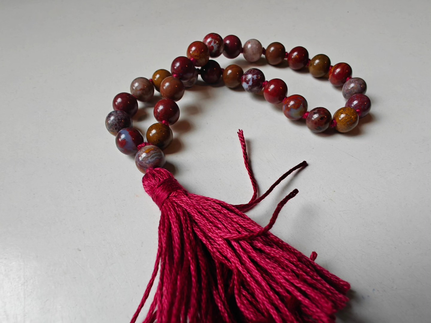 27 bead 8mm Zhanguo (Warring States) Red Agate Mala - Image 13
