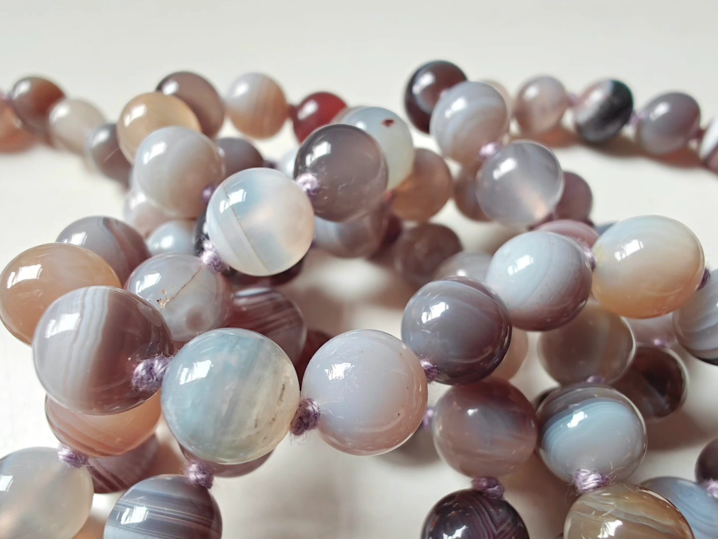 108 bead 8mm Botswana Agate Mala - Image 4