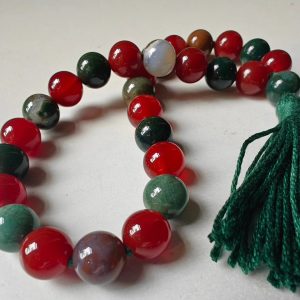 27 Bead 10mm Carnelian & Mixed Agate Mala