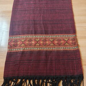 Handwoven Yak Wool Shawl Blanket Intermediate size - with patterns on ends and/or sides
