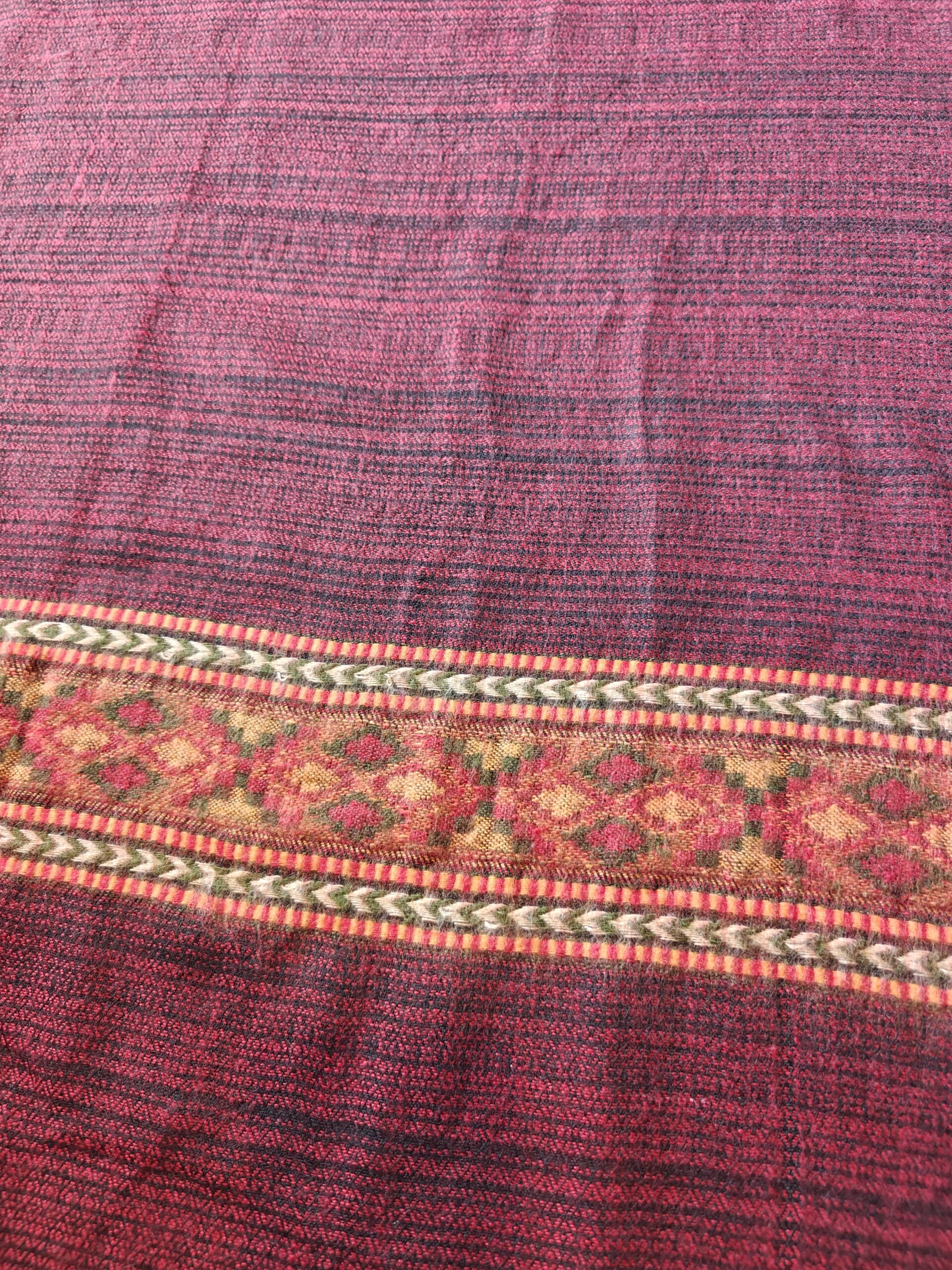 Handwoven Yak Wool Shawl Blanket Intermediate size - with patterns on ends and/or sides - Image 9