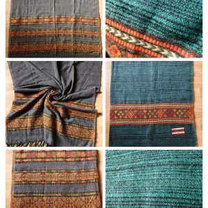 Handwoven Yak Wool Blanket Intermediate size - with patterns on ends