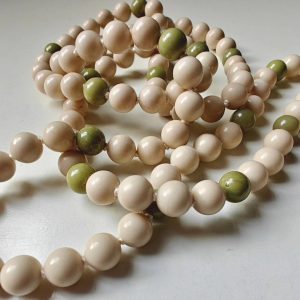 108 bead 8mm Cream Fossil Jasper & Avocado Jasper Mala